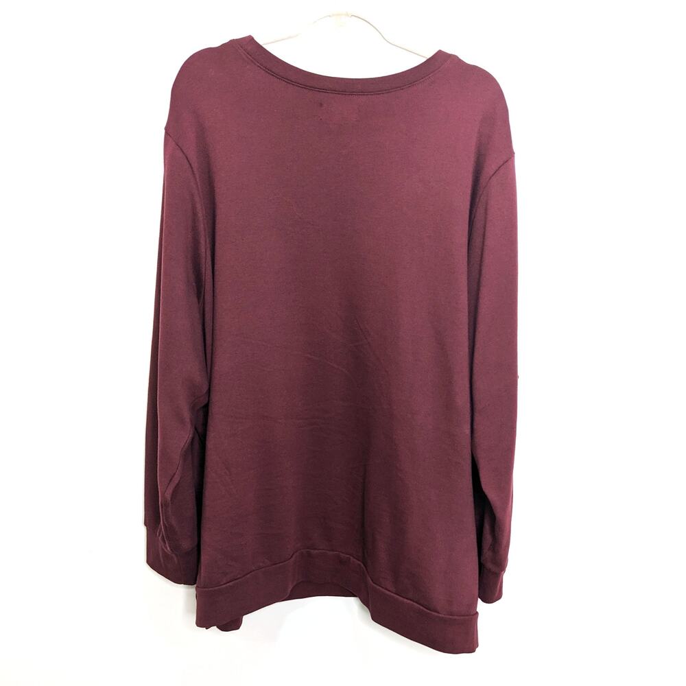 Lane Bryant Womens 26/28 4X Sweatshirt Stay Spooky Skeleton Maroon - Picture 2 of 6